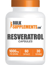 BulkSupplements Resveratrol, cápsulas en botella para antioxidantes diarios