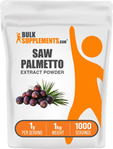 BulkSupplements Saw Palmetto Extract Powder en botella, complemento diario para el bienestar