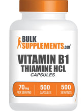 Bulksupplements tiamina HCl cápsulas: cápsulas fáciles de tomar para apoyo potencial al metabolismo.