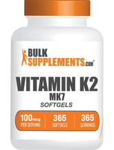 BulkSupplements vitamina K2 MK7 cápsulas suaves para apoyo diario de bienestar