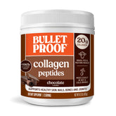 Bulletproof colágeno chocolate frasco, ideal para mezclar en café y batidos.
