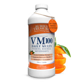 Buried Treasure VM100 vitaminas líquidas en frasco para uso diario y conveniencia.