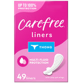 Carefree protector tanga desenvuelto sin perfume para uso diario y discreción.