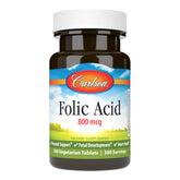 Carlson ácido fólico 800 mcg, tabletas: apoyo prenatal para un embarazo saludable.