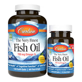 Carlson botella de aceite de pescado limón: uso diario para bienestar general.