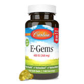 Carlson E-Gems: botella con cápsulas blandas para bienestar diario.