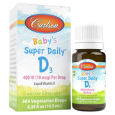 Carlson Gotas D3 para bebé, botella y gota, favorece crecimiento saludable.