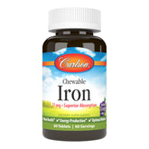 Carlson Hierro masticable 27 mg, sabor a uva, apoyo diario para energía