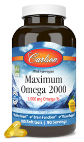 Carlson Maximum Omega 2000 cápsulas suaves de limón para consumo diario