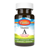 Carlson Vitamina A Palmitato - botella visible, promueve visión saludable.