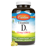 Carlson Vitamina D3 5000 UI en botella, apoyo para huesos y músculos
