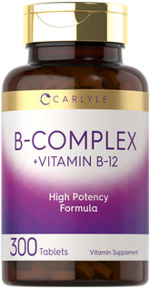 Carlyle B-Complex B12: botella frontal para apoyo de energía diaria.