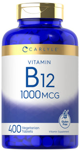 Carlyle B12 1000 mcg en botella, impulso diario de energía.