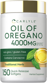 Carlyle Aceite de Orégano: botella con cápsulas blandas para uso diario.