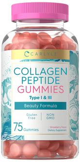 Carlyle Gomitas de colágeno con sabor a fresa para uso diario de belleza