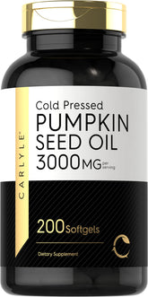 Carlyle frasco de cápsulas: aceite de calabaza de alta pureza para consumo diario.