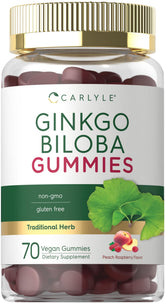 Carlyle Ginkgo Biloba, botella de gominolas para dosis diarias.
