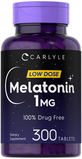 Carlyle Melatonina 1 mg, botella para apoyar un descanso nocturno suave.