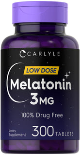 Carlyle Melatonina 3 mg, botella, apoyo suave para el descanso nocturno