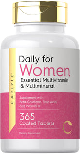 Carlyle multivitamínico diario para mujeres, botella lista para uso diario.