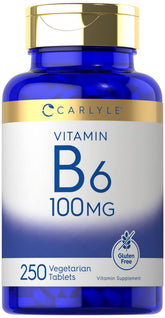 Carlyle Vitamina B6 100 mg, tabletas vegetarianas para uso diario.