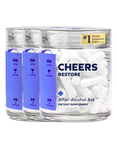 Cheers Restore cápsulas DHM y L-cisteína para apoyo nocturno tras consumo responsable.