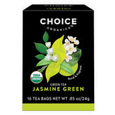 Choice Organic Teas Jasmine Green Tea ofrece aroma jazmín para té verde.