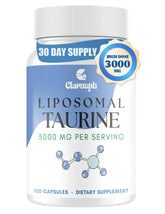 Clarusph Taurina liposomal 3000mg, envase práctico para tu rutina diaria.
