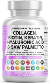 Colágeno Clean Nutraceuticals 1000 mg en cápsulas para cabello, piel y uñas.