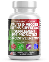 Botella de Clean Nutraceuticals Frutas y Verduras para nutrición diaria.