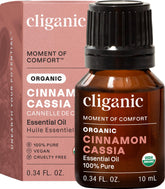 Aceite esencial de Cliganic canela Cassia en frasco, aroma cálido para difusor