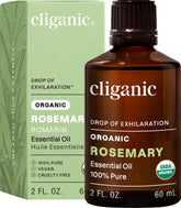 Cliganic Aceite Esencial de Romero orgánico en frasco para difusor.