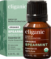 Cliganic aceite menta 10ml en botella para aromaterapia.