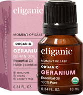 Cliganic Geranio Orgánico: botella de aceite puro para aromaterapia relajante