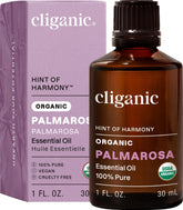 Cliganic Palmarosa: botella 1 oz para aromaterapia y relajación.