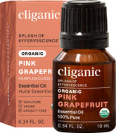 Cliganic pomelo rosado en botella: aceite esencial puro para aromaterapia.