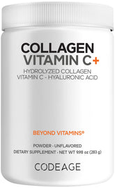 Codeage colágeno hidrolizado con vitamina C en polvo listo para batidos