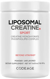 Codeage Liposomal Creatine sin sabor en frasco para medir porciones