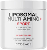 Codeage Multi Amino+ envase listo para uso diario con aminoácidos esenciales