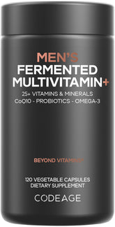 Codeage multivitamínico diario para hombres en botella, impulso diario de energía.