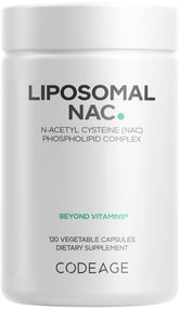 Codeage NAC liposomal en botella para uso diario.