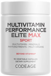 Codeage Performance Elite Max: botella de cápsulas para uso diario y nutrición esencial