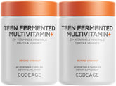 Codeage multivitamínico para adolescentes, botella frontal, apoyo nutricional diario.