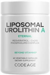 Codeage Urolitina A liposomada en botella para uso diario y absorción mejorada.