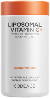 Codeage Vitamina C Liposomal 1500mg en botella, dosis diaria conveniente.