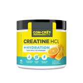 CON-CRET Creatine HCl + Hydration, sabor cítrico-mango, ideal para hidratación durante el entrenamiento.