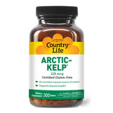 Country Life Arctic-Kelp, tabletas en botella mostrando su formato para apoyo tiroideo y energía
