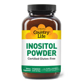 Country Life Polvo de Inositol 1100 mg en botella, fácil de usar en bebidas.