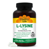 Country Life L-Lisina 500mg con B-6, botella para apoyo inmunitario