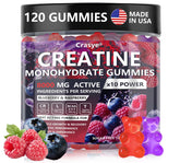 Crasye gomitas creatina 8000 mg, sabor frambuesa-arándano, en botella, energía sostenida para entreno